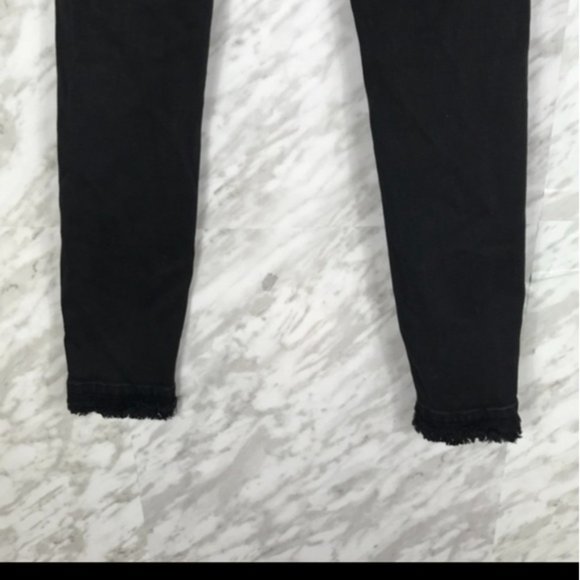 Frame Le Skinny De Jeanne Jeans in Black - Size 26 - Raw Hem, Mid-Rise, Faded - Picture 7 of 12